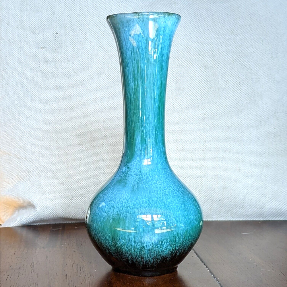 Blue Mountain Pottery Vase Drip Glaze Redware 8.5" Tall Vintage Mid Century - Picture 10 of 12